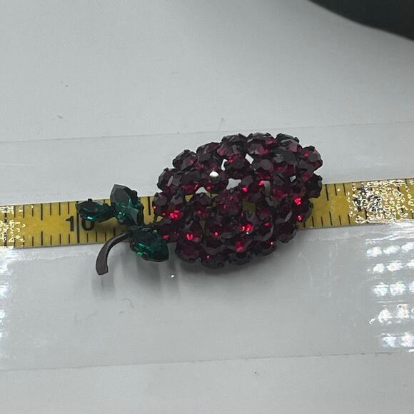 Vintage Signed Strawberry
Vibrant Red Green Rhinestones
Austria Pin Brooch - Picture 13 of 15